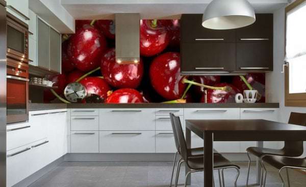 Фотообои с изображением вишни для кухни