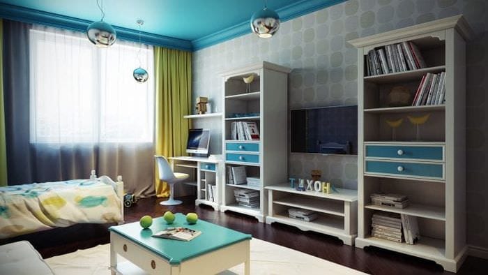 Современный дизайн обоев для детской комнаты с ярким светом