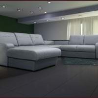 светлый угловой диван в интерьере прихожей картинка