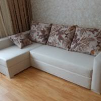 кожаный угловой диван в стиле гостиной фото