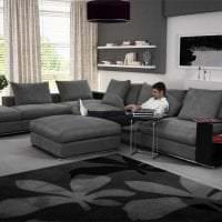 светлый угловой диван в стиле квартиры фото