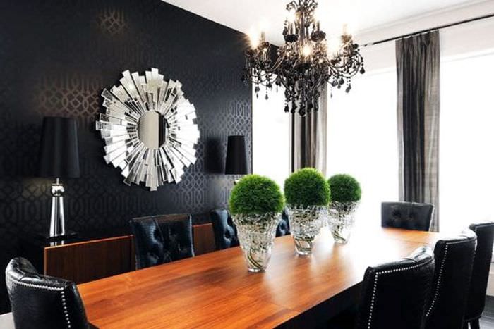 необычный декор комнаты в черном цвете