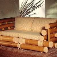 шторы с бамбуком в интерьере кухни картинка