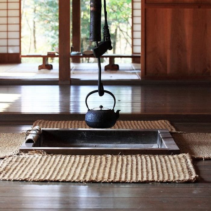 яркий интерьере спальни в японском стиле