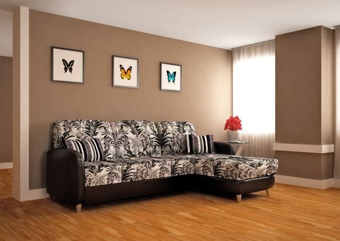 кожаный угловой диван в дизайне квартиры