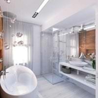 красивый стиль ванной комнаты с душем в ярких тонах картинка