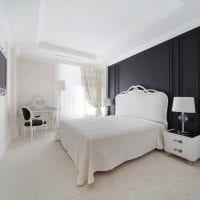 шикарный декор спальни в черно белом цвете картинка