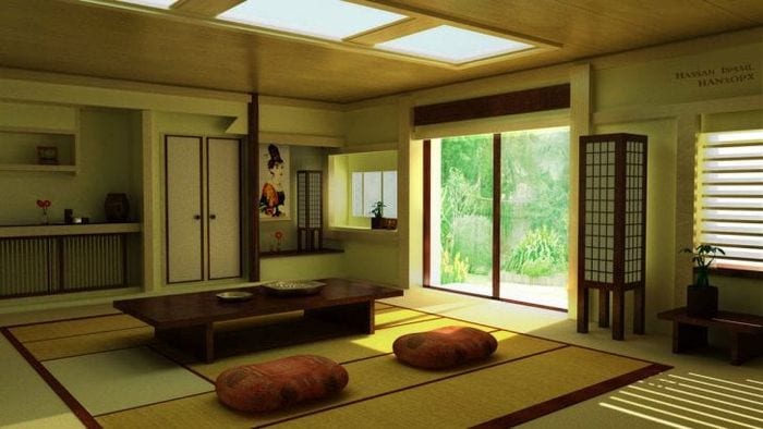 светлый декор квартиры в японском стиле