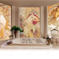 фрески в стиле гостиной с изображением природы фото