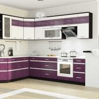 необычный интерьер кухни в фиолетовом цвете фото