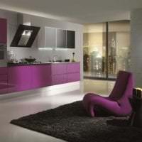 современный фасад кухни в фиолетовом цвете картинка