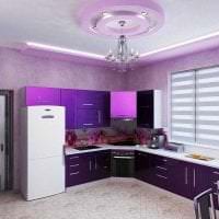 современный интерьер кухни в фиолетовом цвете картинка