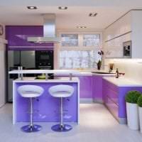 яркий фасад кухни в фиолетовом оттенке картинка