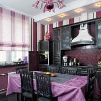 необычный декор кухни в фиолетовом оттенке фото