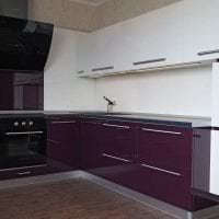 светлый стиль кухни в фиолетовом оттенке фото