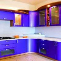 светлый декор кухни в фиолетовом цвете фото