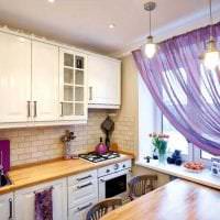 красивый фасад кухни в фиолетовом цвете фото