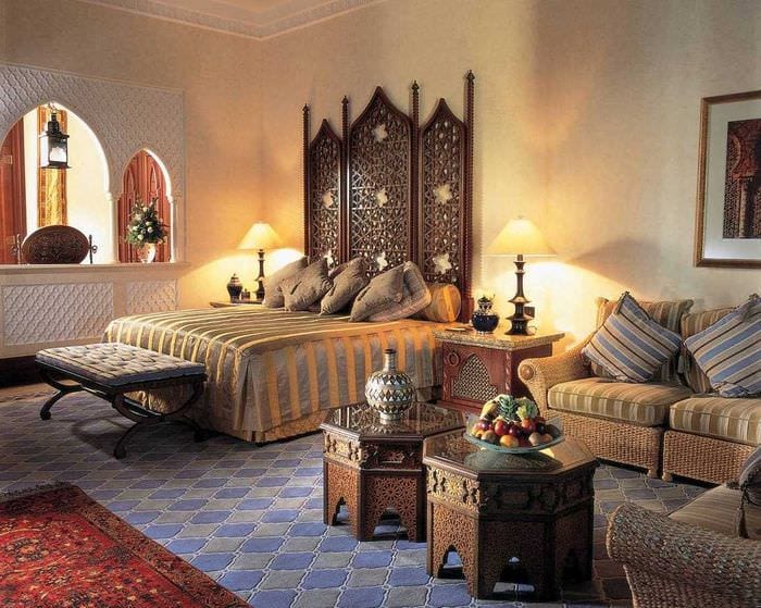 красивый стиль спальни в восточном стиле