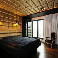 необычный дизайн спальни со стеновыми панелями фото