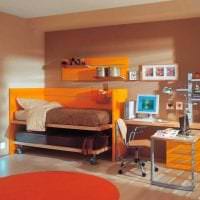 сочетание темного оранжевого в дизайне дома с другими цветами фото