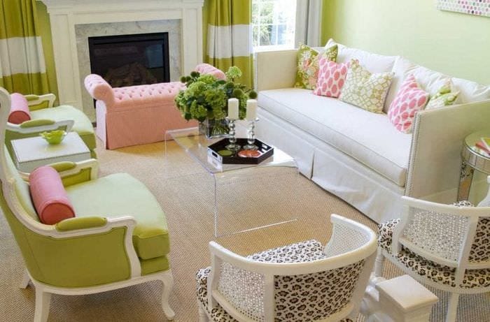 сочетание светлого розового в декоре квартиры с другими цветами