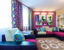 сочетание яркого розового в интерьере спальни с другими цветами фото