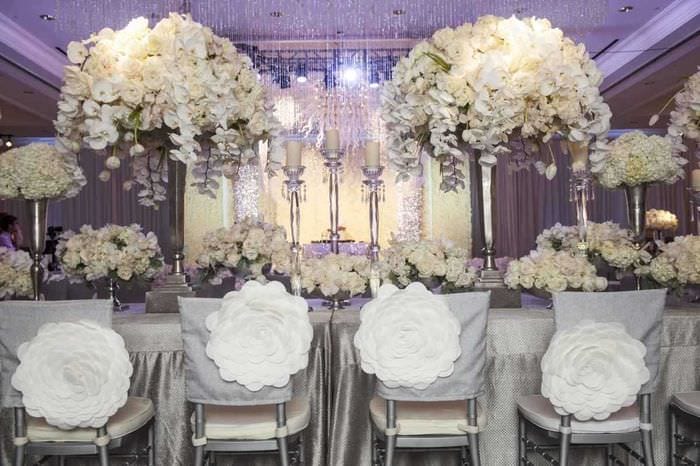 Оформление свадебного зала: красота на столах