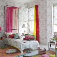 необычный дизайн спальни в весеннем стиле картинка