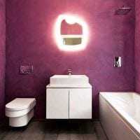 идея цветной декоративной штукатурки в декоре ванной картинка