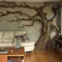 идея красивого украшения комнаты деревом своими руками картинка
