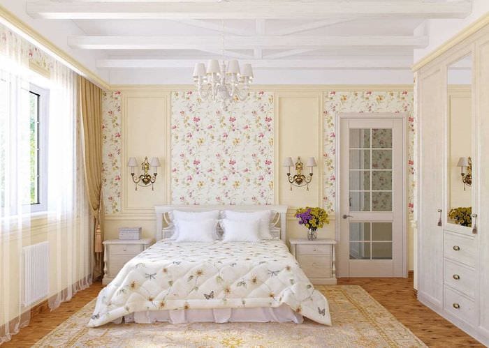 вариант необычного декорирования дизайна спальни