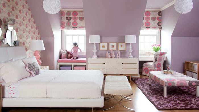 идея цветной интерьера комнаты для девочки