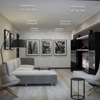 идея современного дизайна гостиной 3-х комнатной квартиры картинка