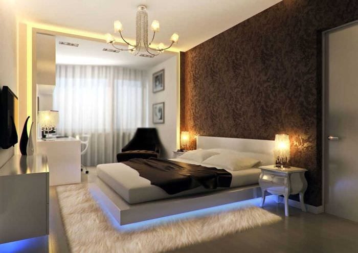 идея необычного декорирования стиля спальни