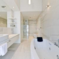 идея красивого стиля белой ванной комнаты фото