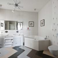 идея необычного дизайна белой ванной комнаты картинка