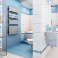 идея оригинального дизайна белой ванной комнаты фото