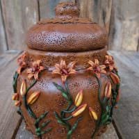 идея необычного украшения напольной вазы фото