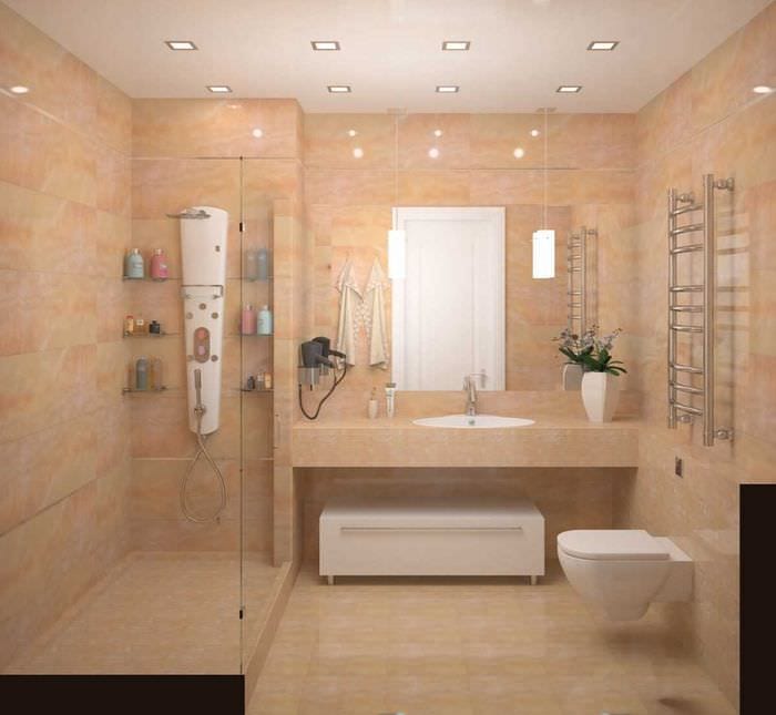 вариант оригинального дизайна ванной комнаты