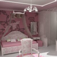 вариант яркого дизайна детской комнаты для девочки картинка