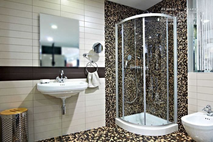вариант современного интерьера большой ванной комнаты