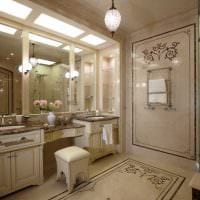 идея светлого интерьера ванной комнаты в классическом стиле картинка