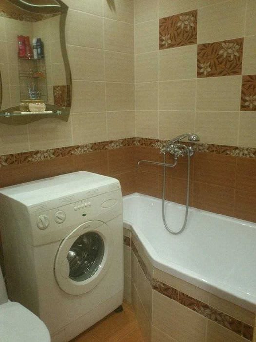 вариант современного стиля ванной комнаты 6 кв.м