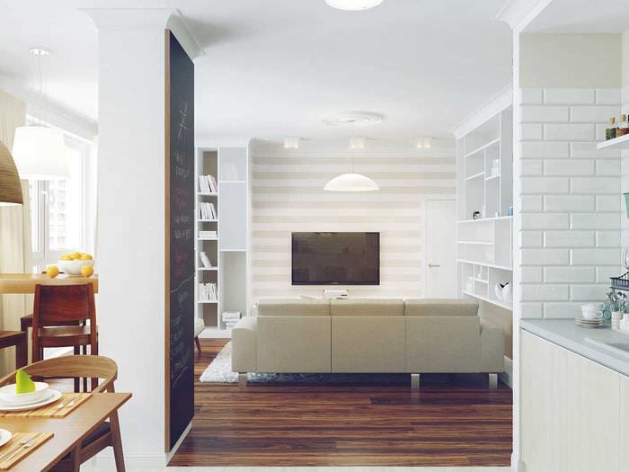 вариант красивого декора квартиры в светлых тонах в современном стиле