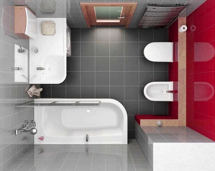 вариант красивого дизайна ванной комнаты 2.5 кв.м