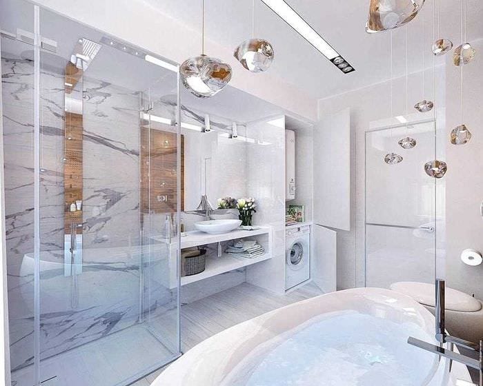 идея необычного дизайна ванной комнаты 6 кв.м