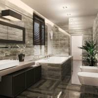 вариант яркого интерьера ванной комнаты с окном картинка