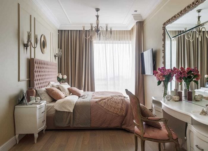 идея красивого интерьера комнаты в стиле современная классика