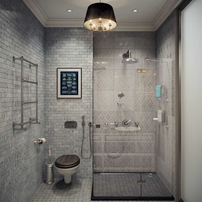идея яркого интерьера ванной комнаты 6 кв.м