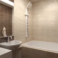 пример красивого дизайна ванной комнаты в бежевом цвете картинка